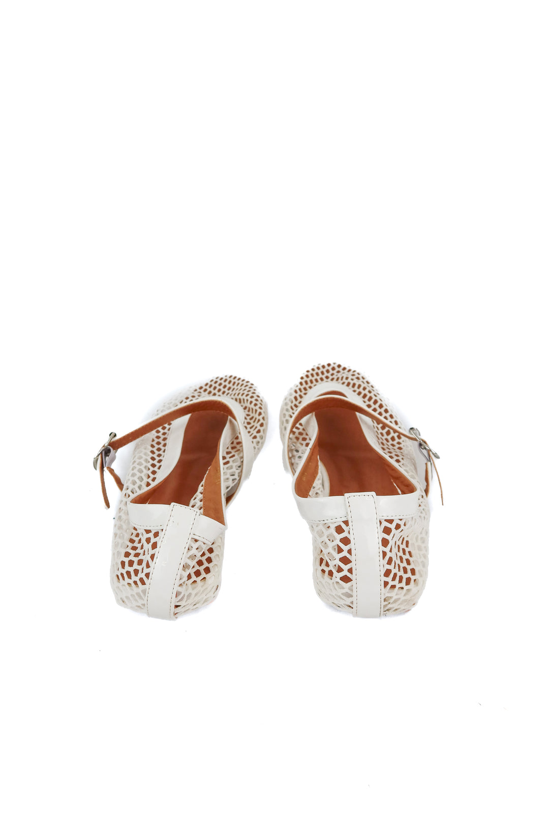 White mesh flats (10)