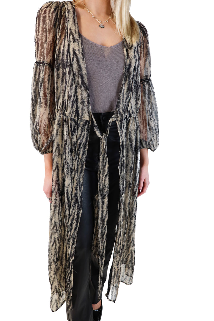 Express Animal Print Sheer Caftan (S/M)