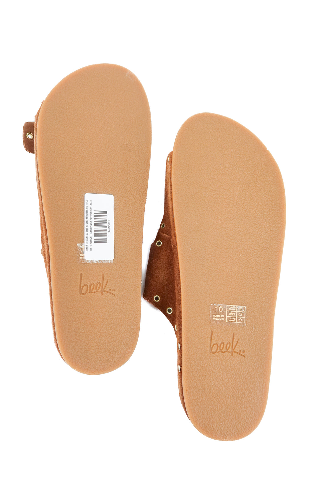 beek brown suede studded sandals (10; retail $320)