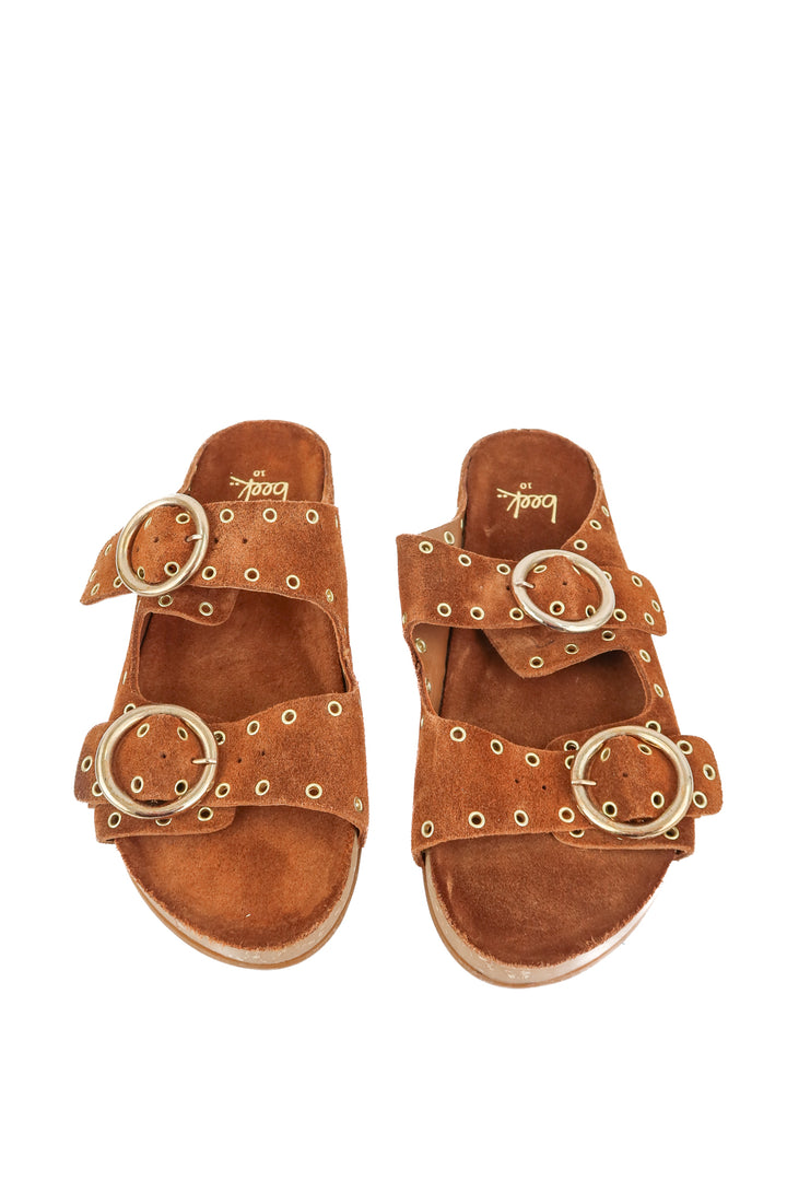 beek brown suede studded sandals (10; retail $320)