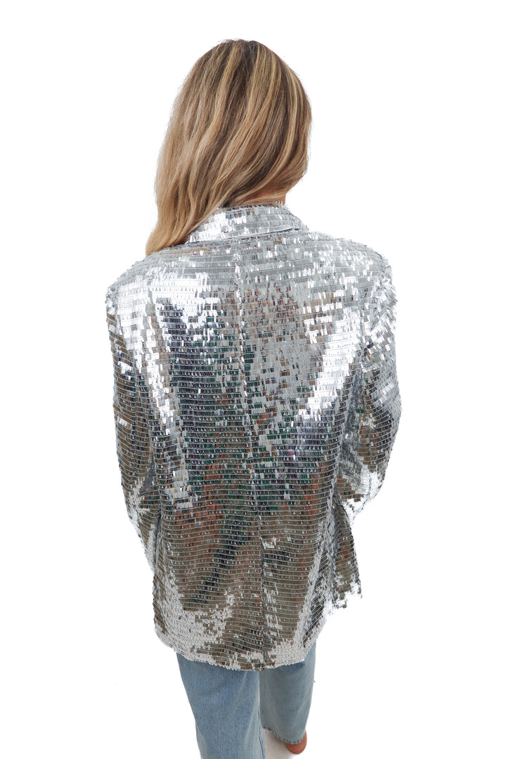 simon miller grey sequin blazer NWT (6; retail $297)