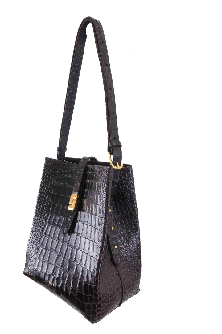 Soeur Brown Croc-embossed leather bag NWT (retails $602)