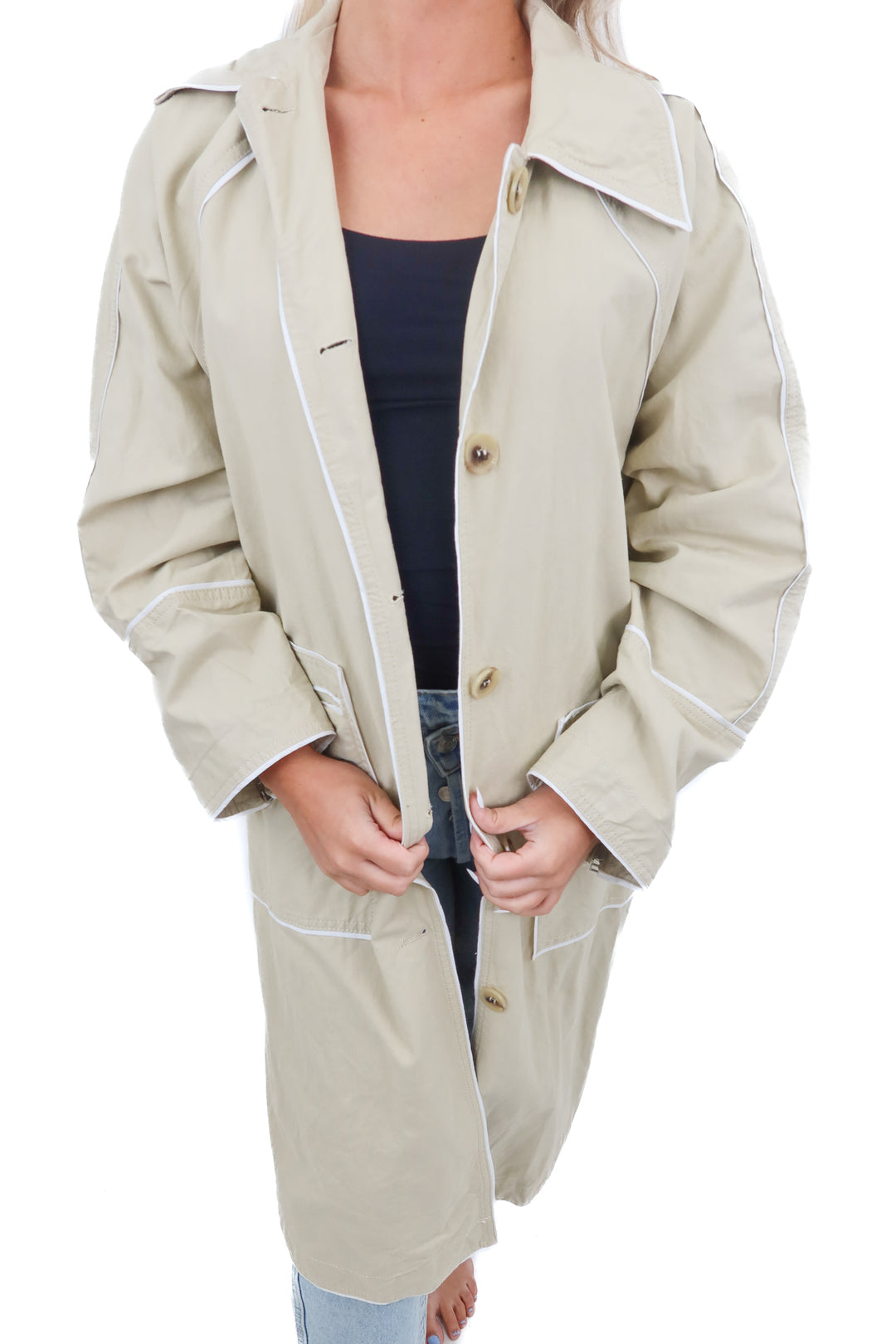 zara tan trench coat (s)