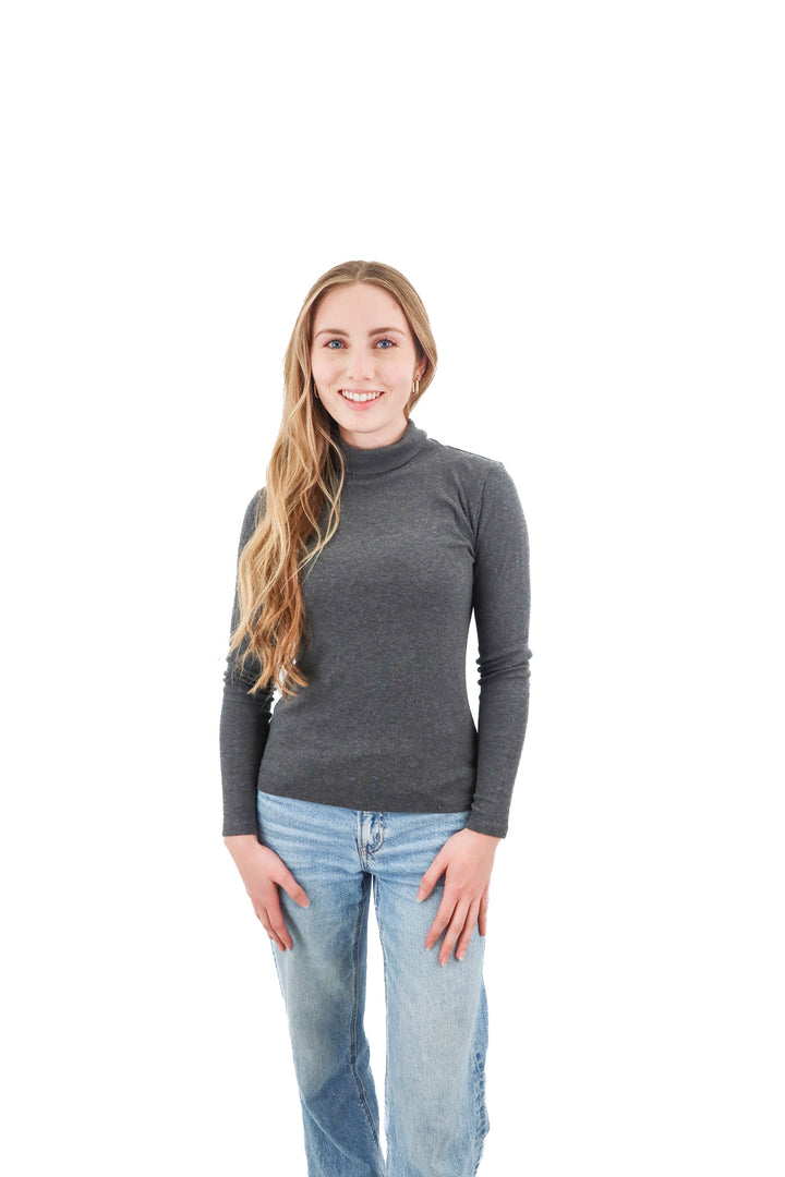 ann taylor weekend charcoal turtleneck top (XS)