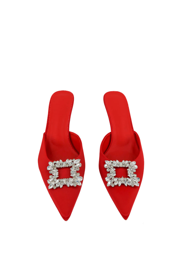 schutz red kitten heel pumps (10; retail $175)