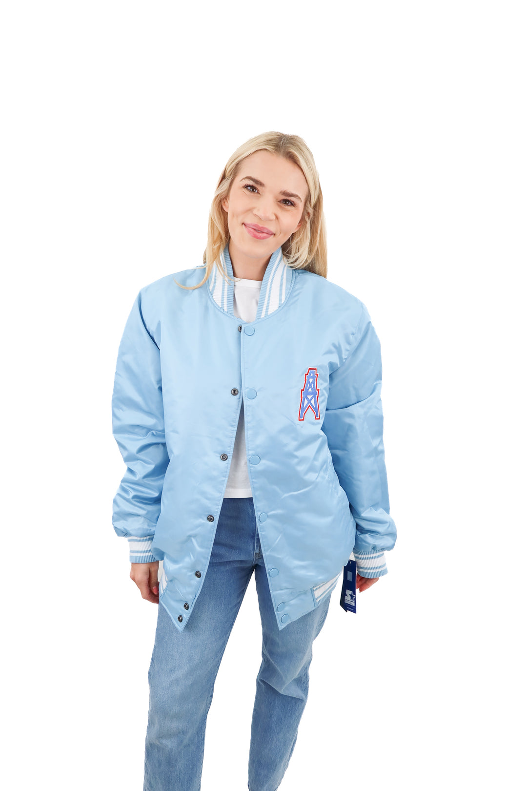 NFL oilers bomber jacket NWT (m; retail $145)