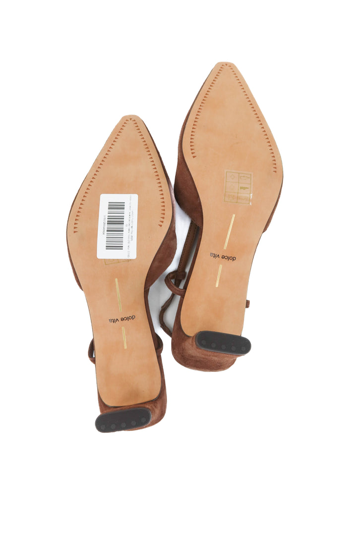 dolce vita brown suede pointed heels nwob (10; retail $150)