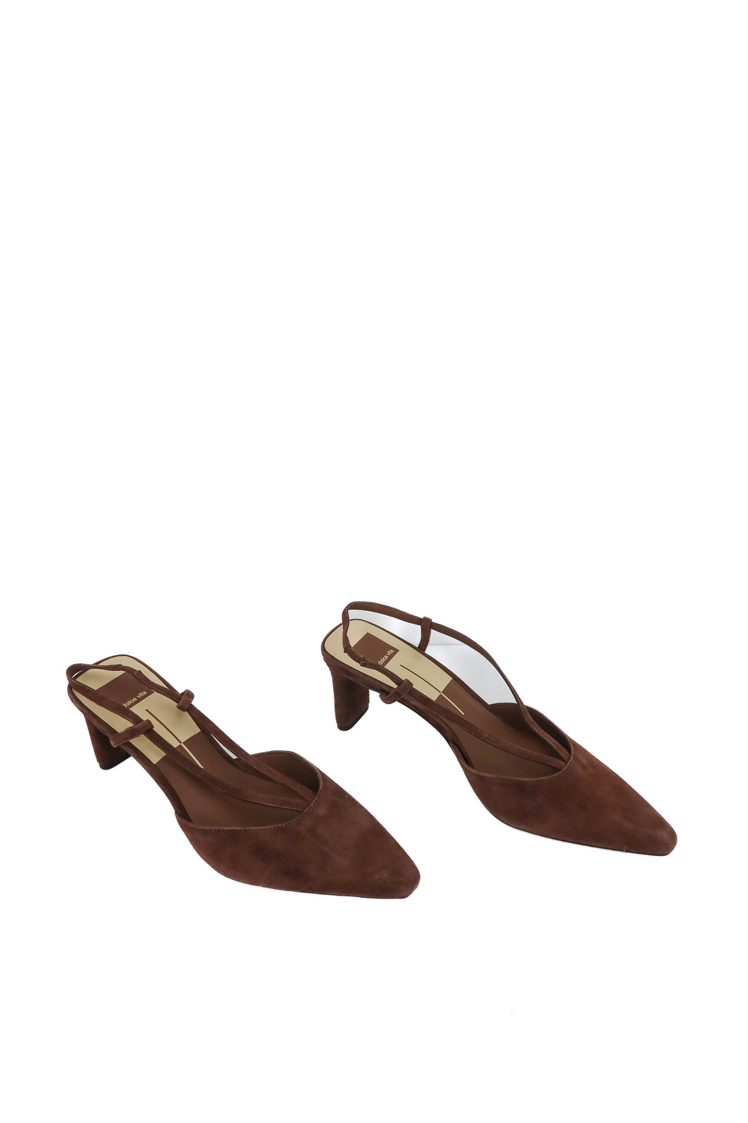 dolce vita brown suede pointed heels nwob (10; retail $150)