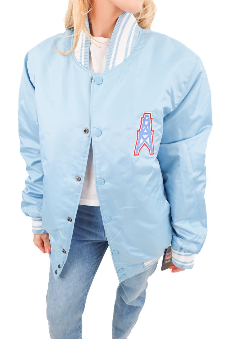 NFL oilers bomber jacket NWT (m; retail $145)