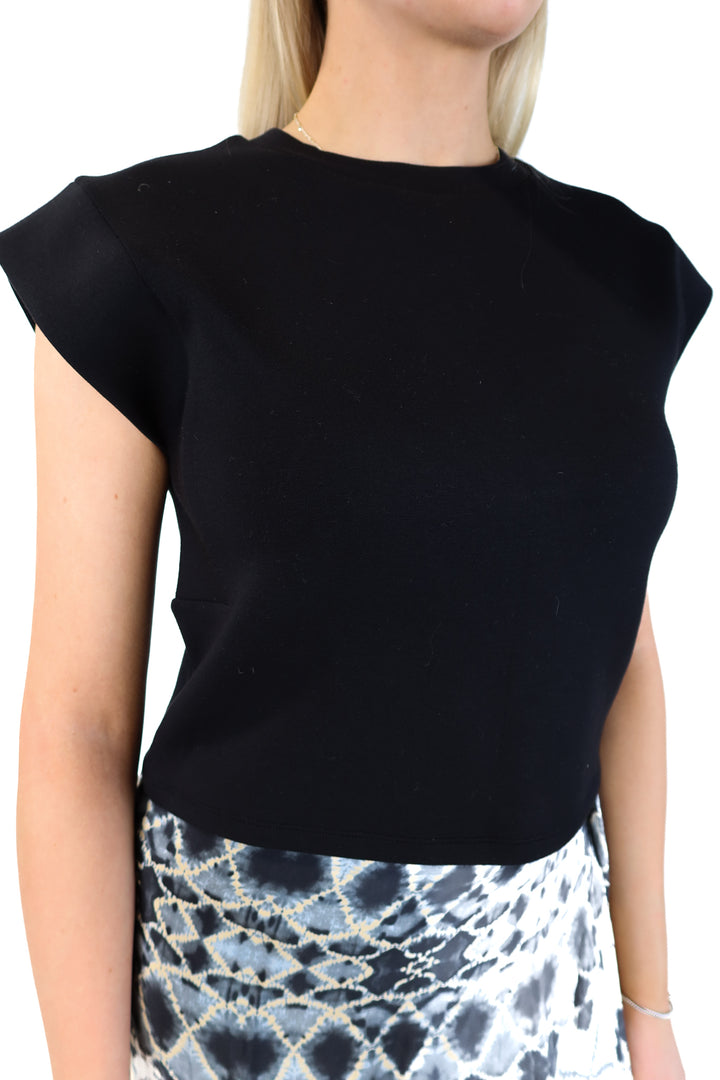 Spanx black air essentials short sleeve tee (s; retails for $88)