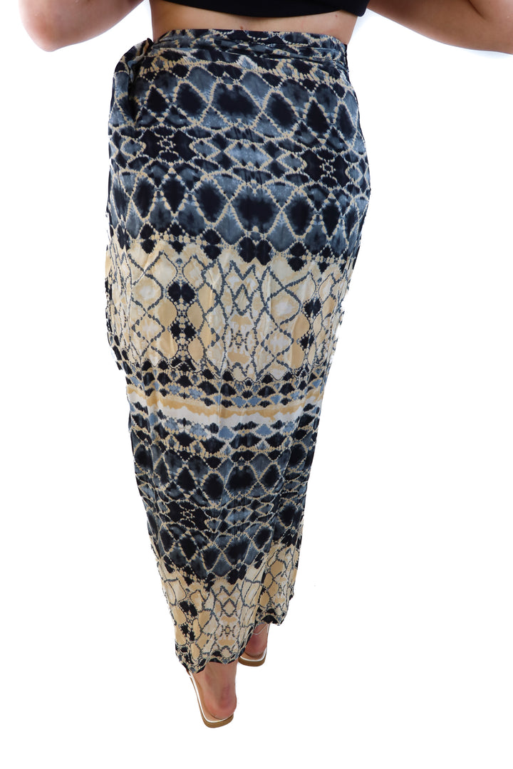 Zara snakeskin wrap midi skirt (s)