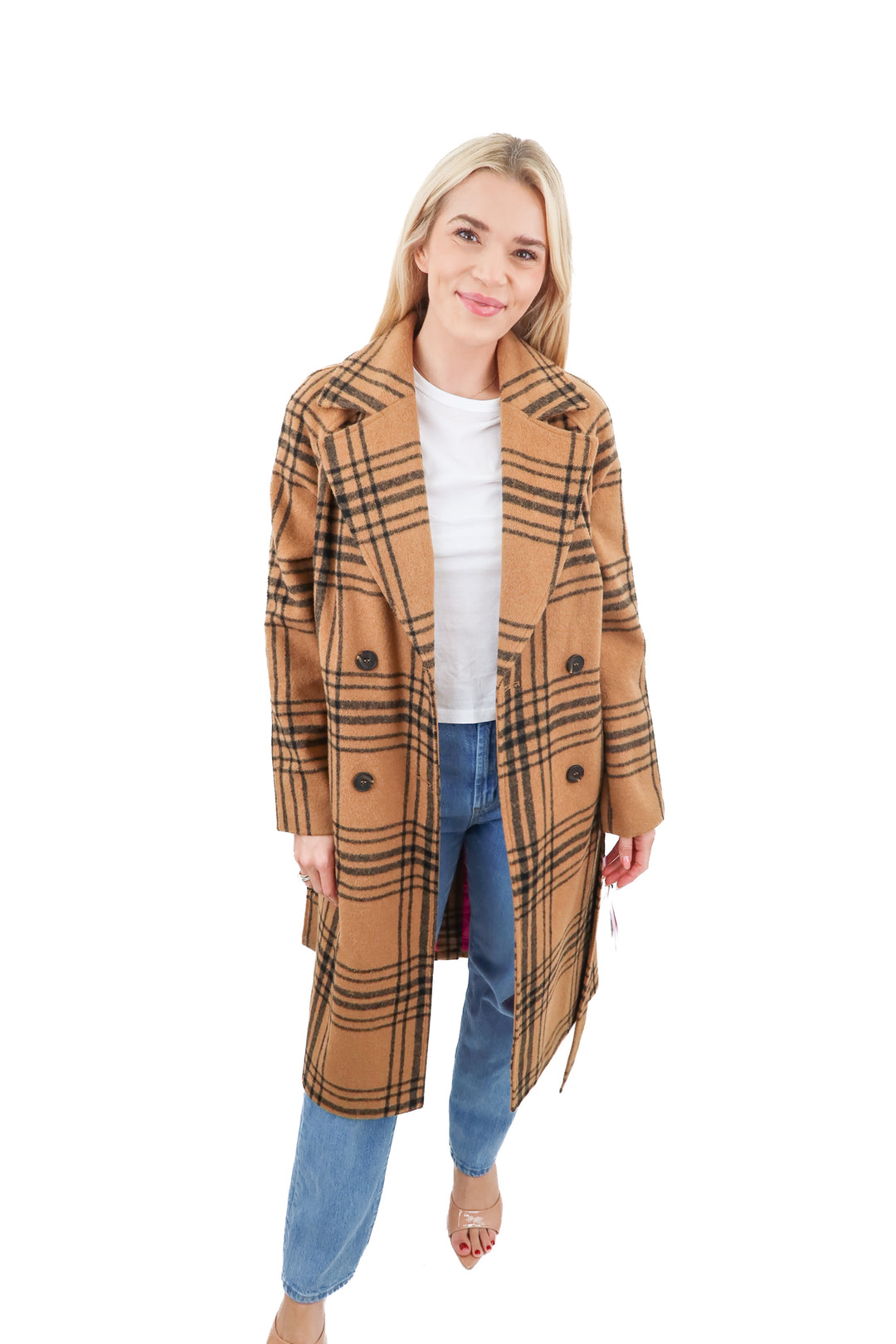 avec les filles brown plaid jacket (xs; retail $230)