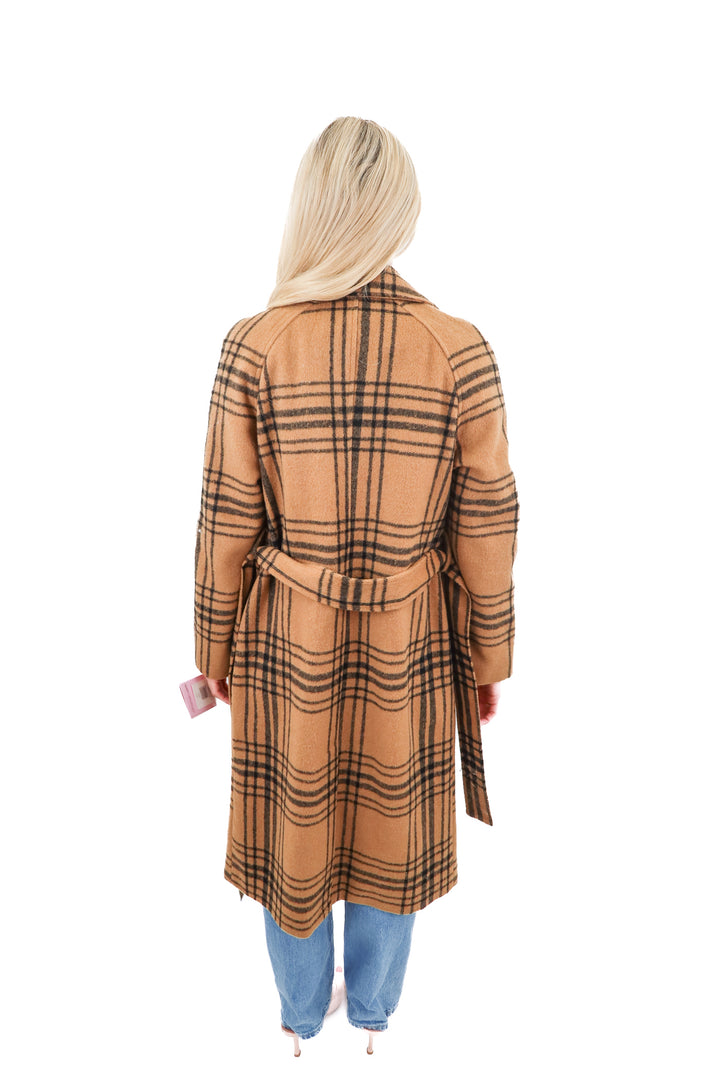 avec les filles brown plaid jacket (xs; retail $230)