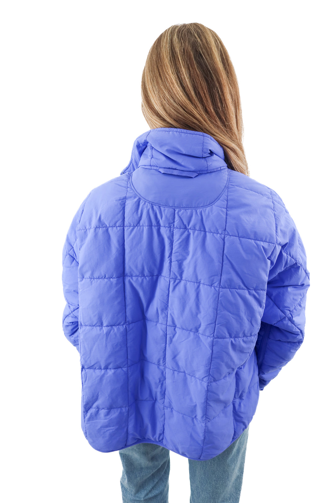 free people movement periwinkle puffer jacket (s; retail $198)