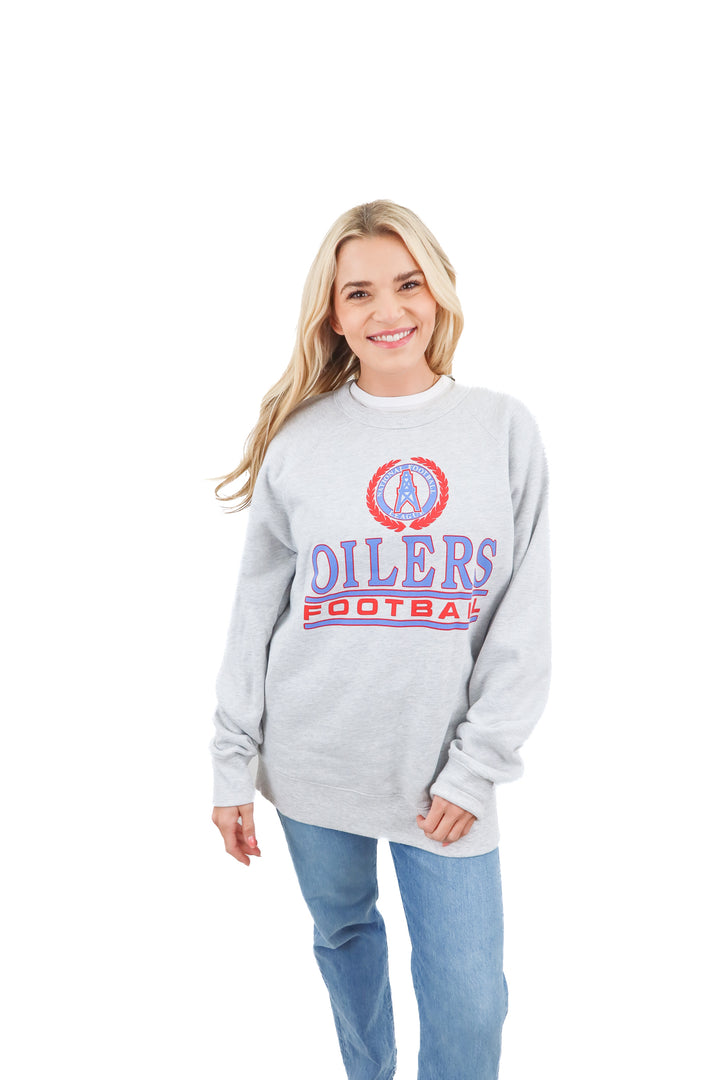 oilers football crewneck (m; retail $65)