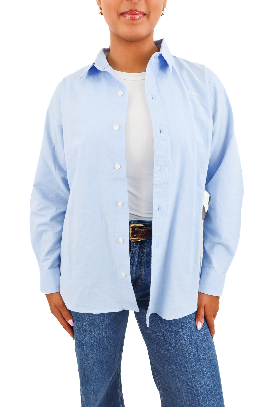 mother blue button down NWT (s; retail $258)