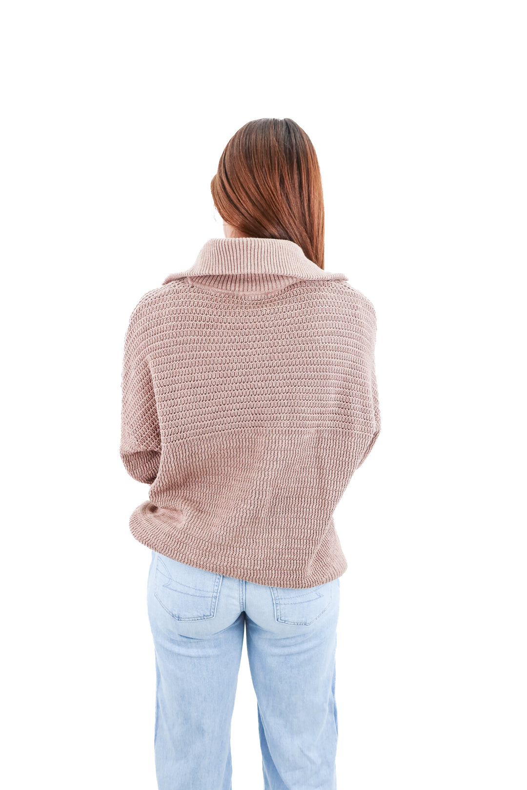 faherty brown crochet quarter zip (s; retail $198)