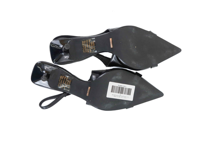 billini black gold buckle kitten heel (10; retail $85)