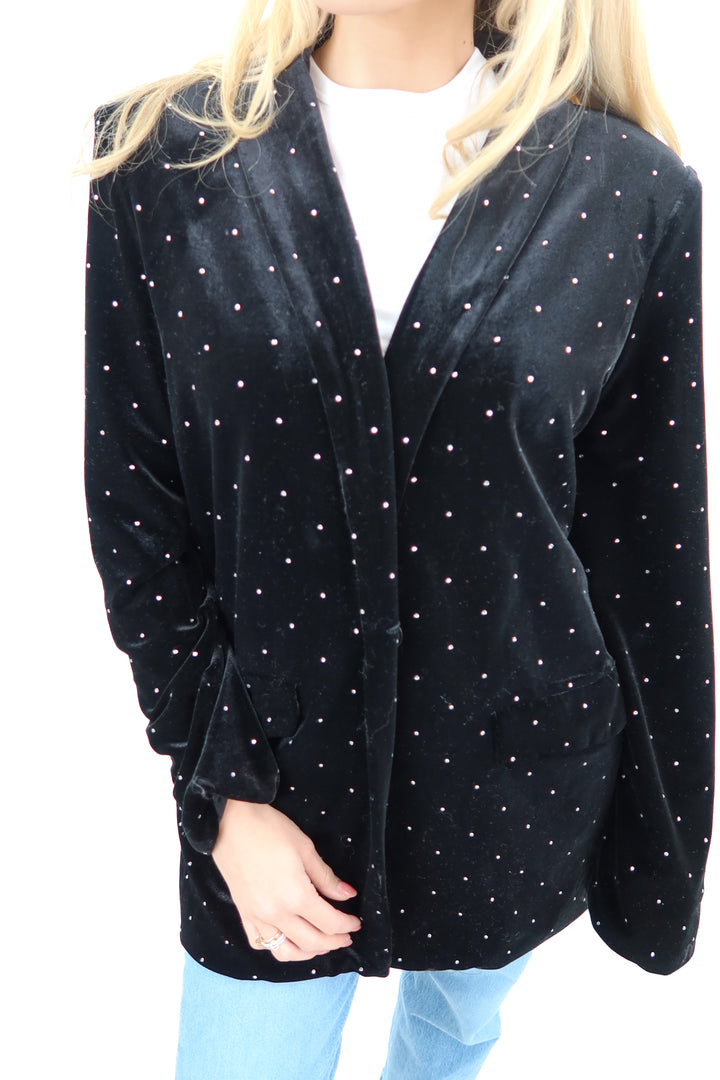 vici black rhinestone blazer (s; retail $88)