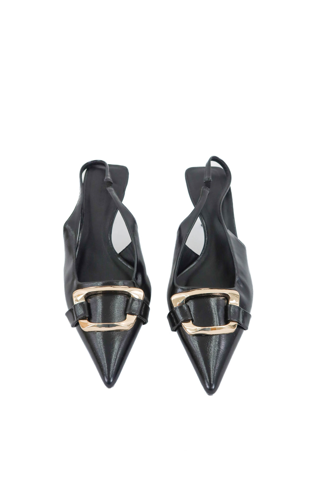 billini black gold buckle kitten heel (10; retail $85)