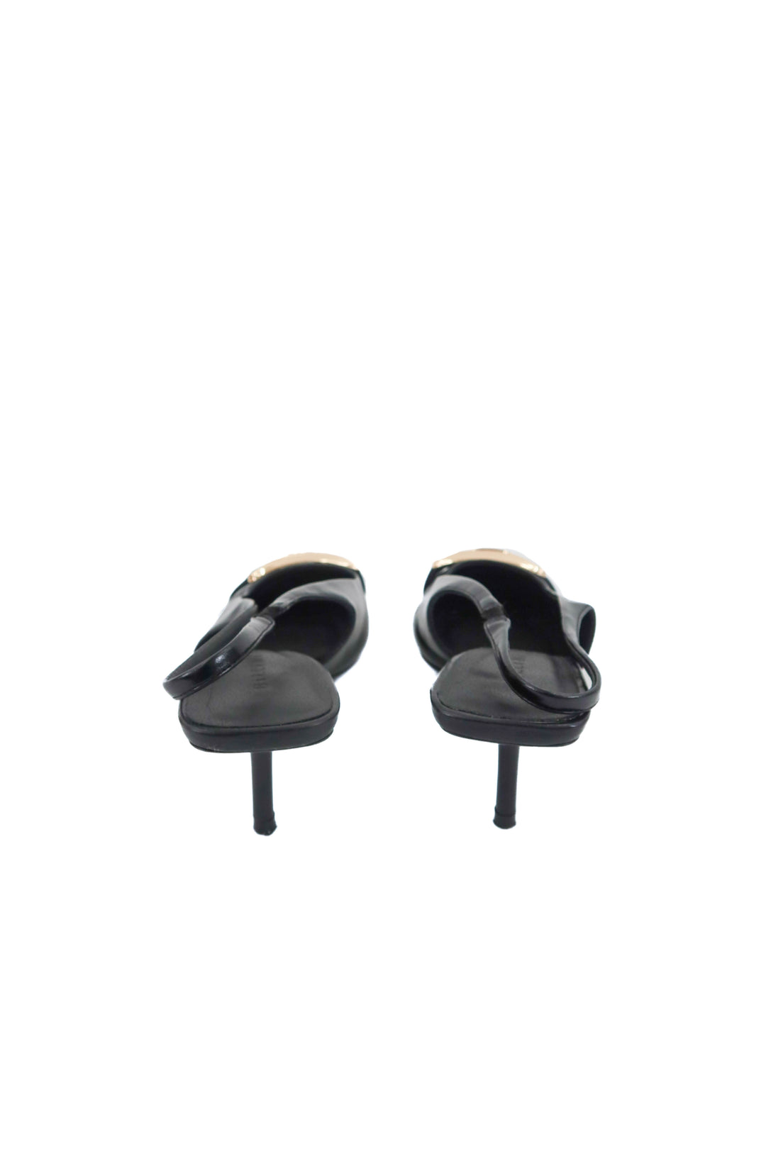 billini black gold buckle kitten heel (10; retail $85)