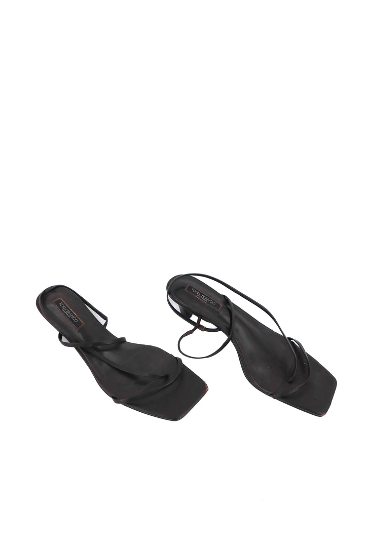 tony bianco brown strappy kitten heel (10; retail $170)