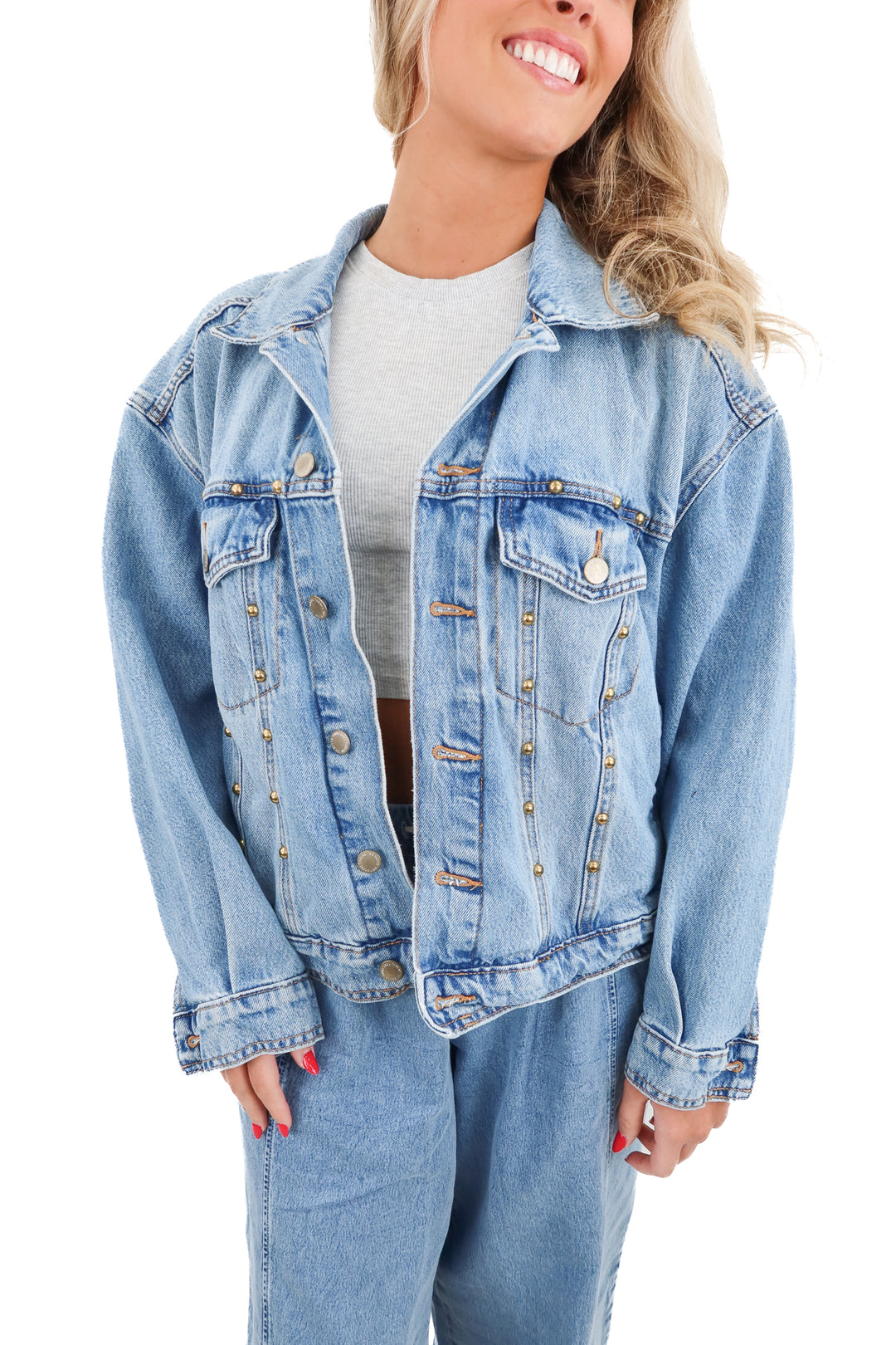 universal threads gold stud jacket (s)
