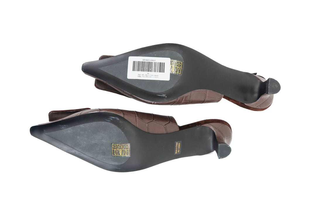 bibilou brown kitten heel (10; retail $180)
