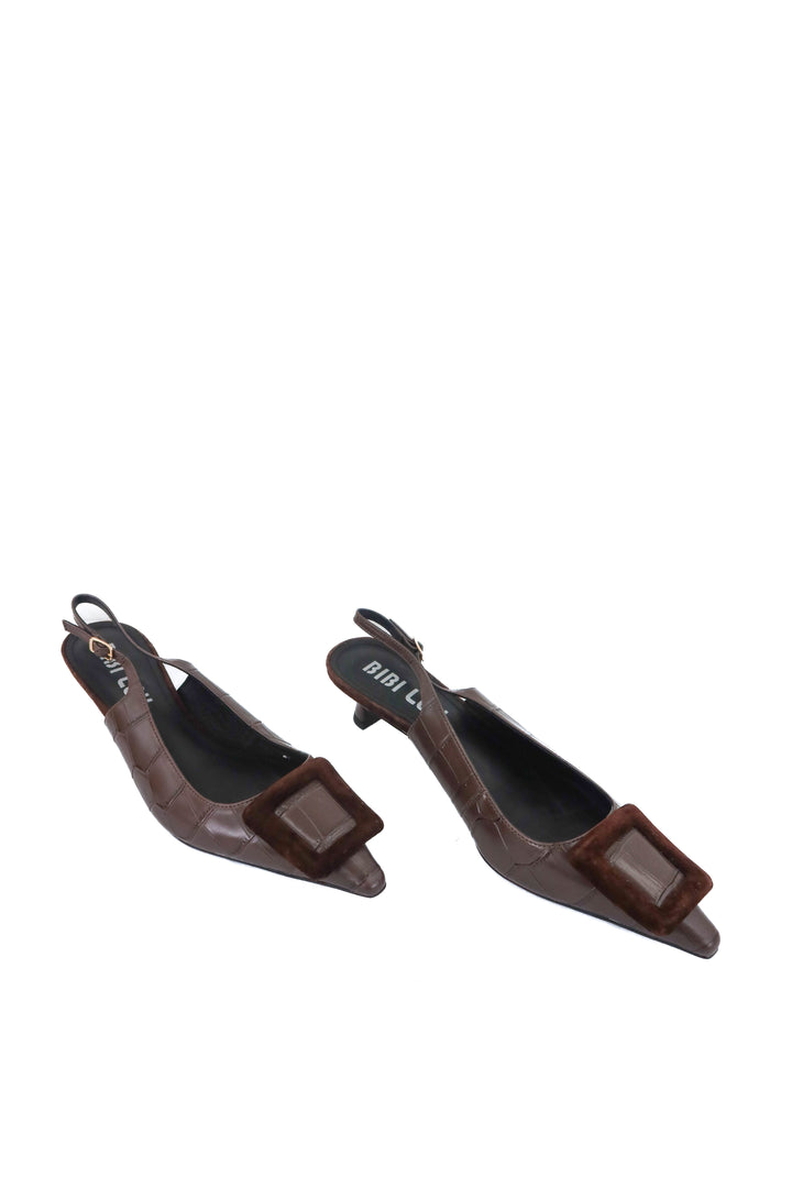 bibilou brown kitten heel (10; retail $180)