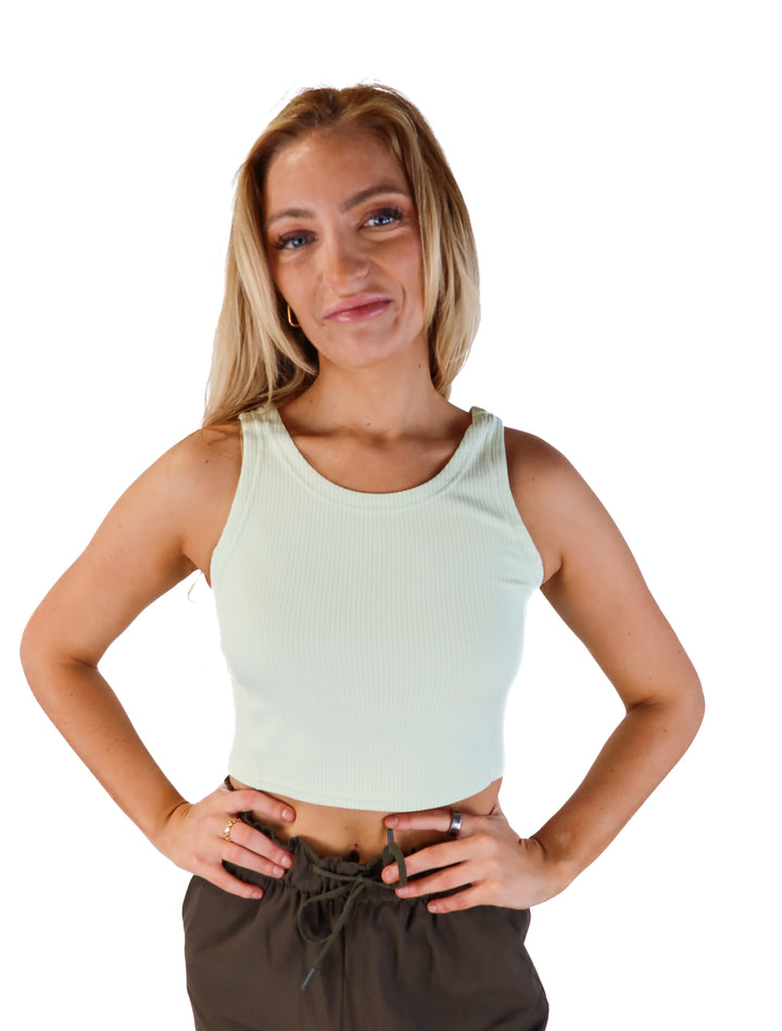 Lululemon mint green ribbed reversible active tank (6; retails for $68)