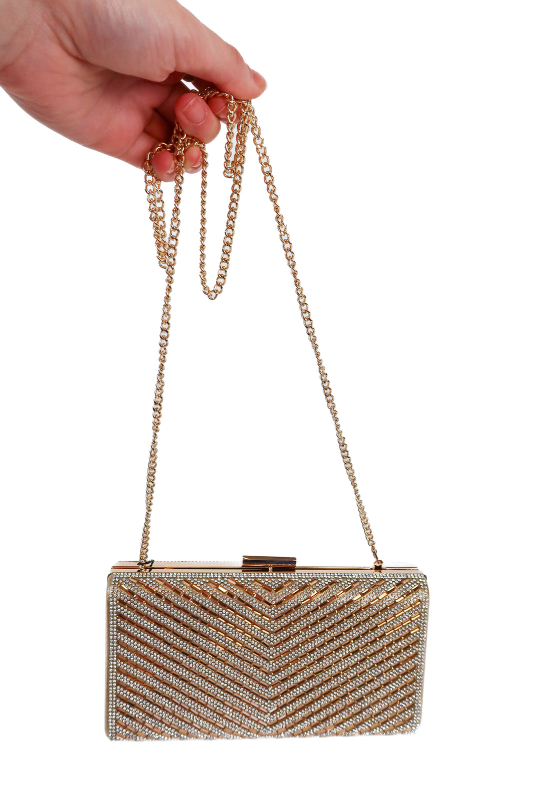 Sparkly Gold & Rhinestone Clutch NWOT