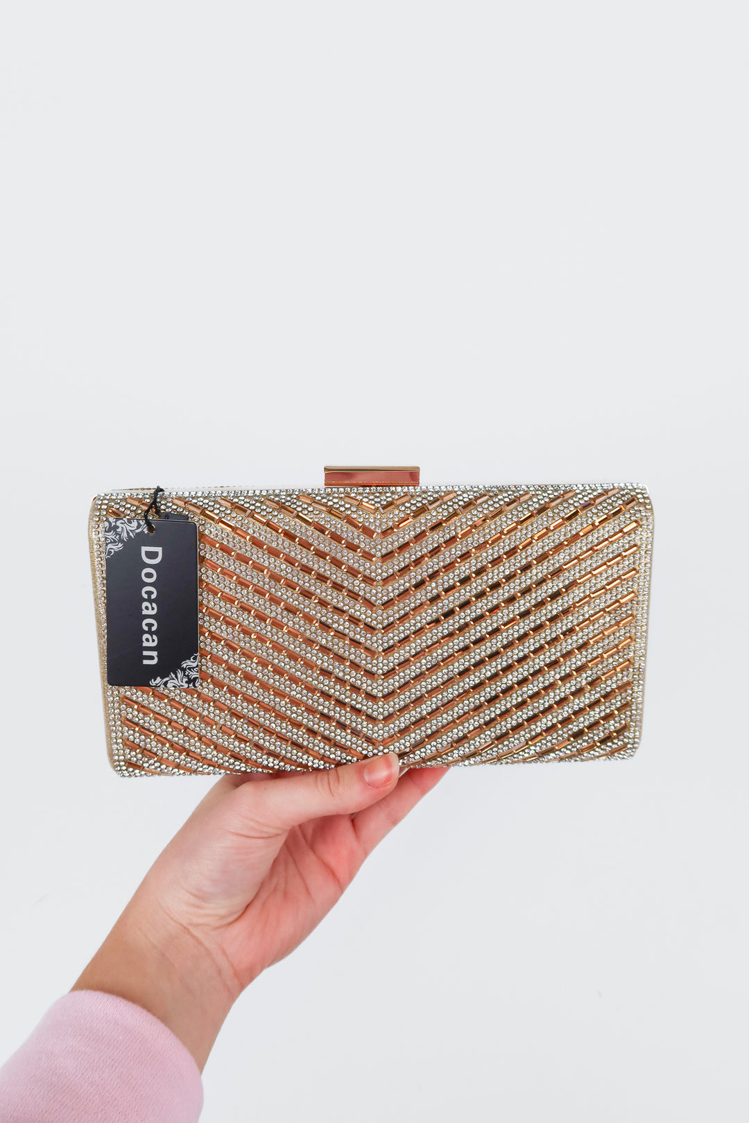 Sparkly Gold & Rhinestone Clutch NWOT