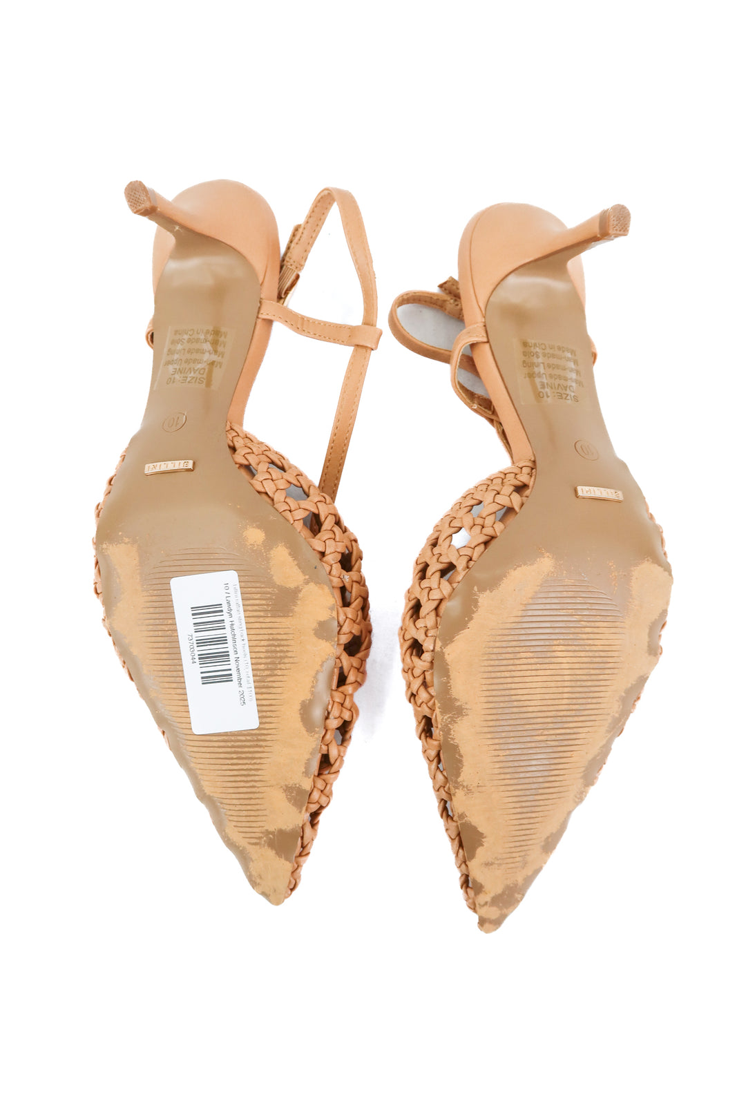 billini rattan sling back heels (10; retail $100)