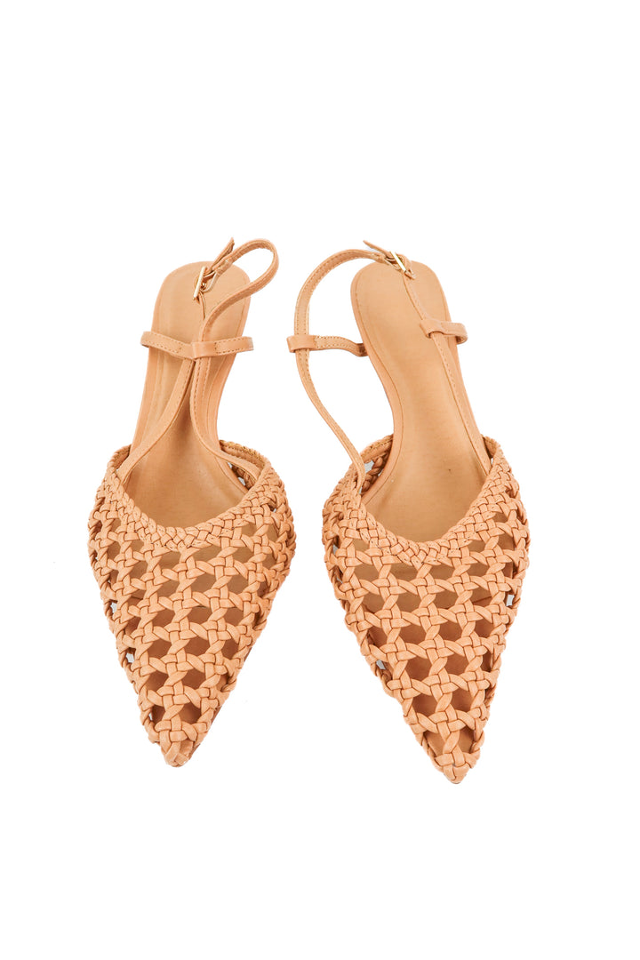 billini rattan sling back heels (10; retail $100)