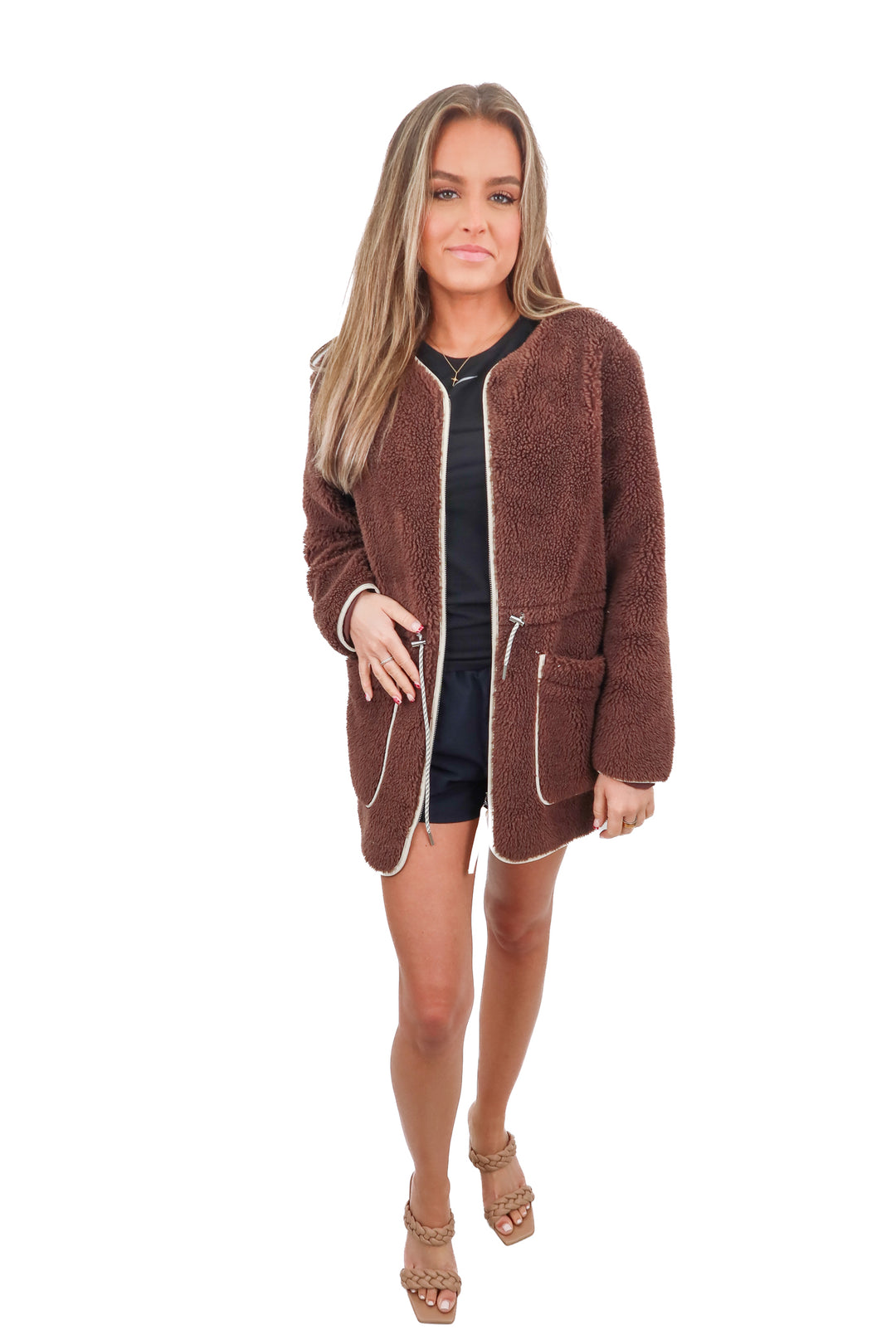 Varley teddy bear jacket (S; retail $270)