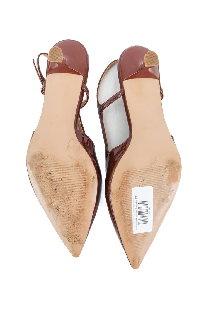 steve madden maroon patent sling back heels (10; retail $99.95)