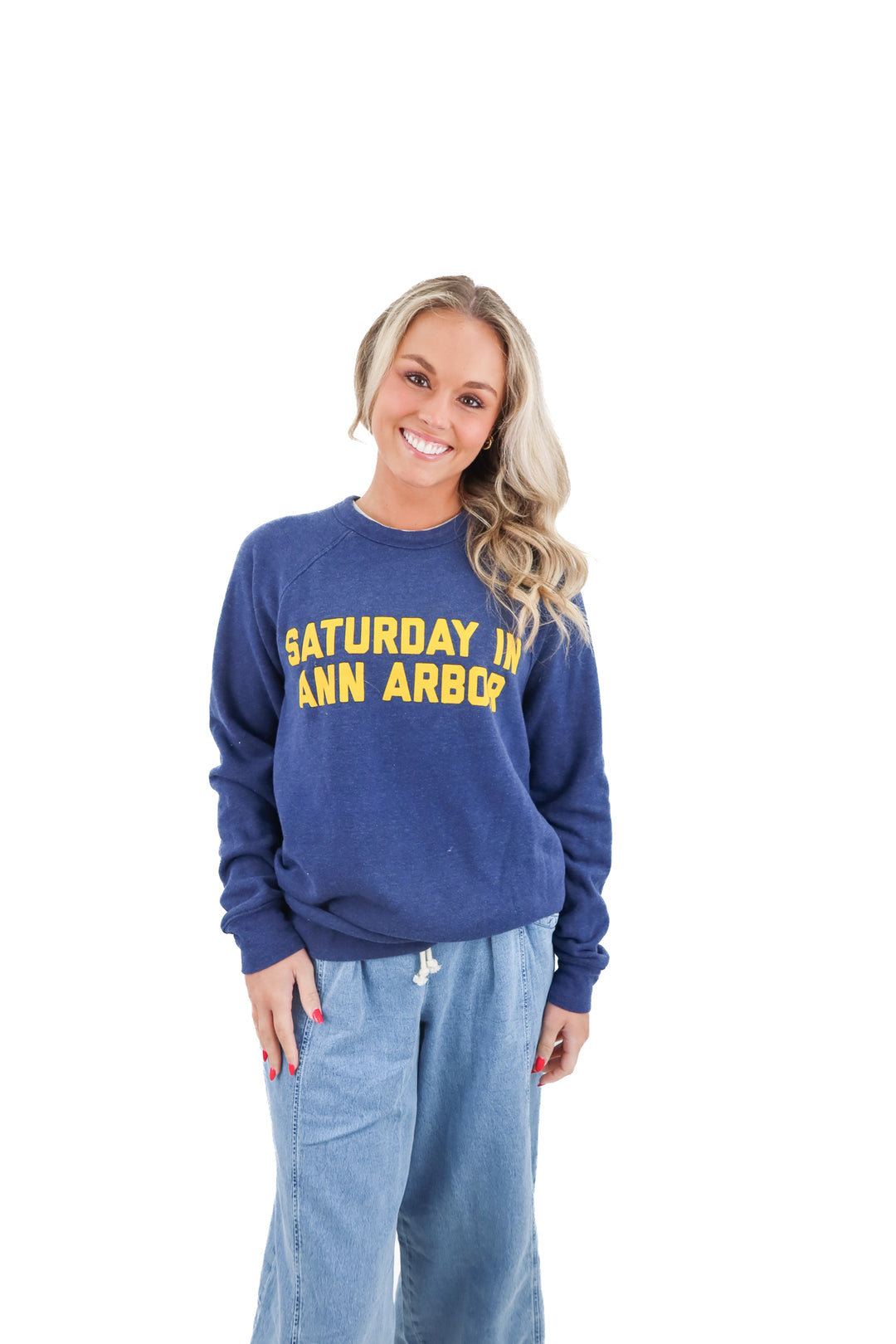 saturday in ann arbor navy crewneck (s)