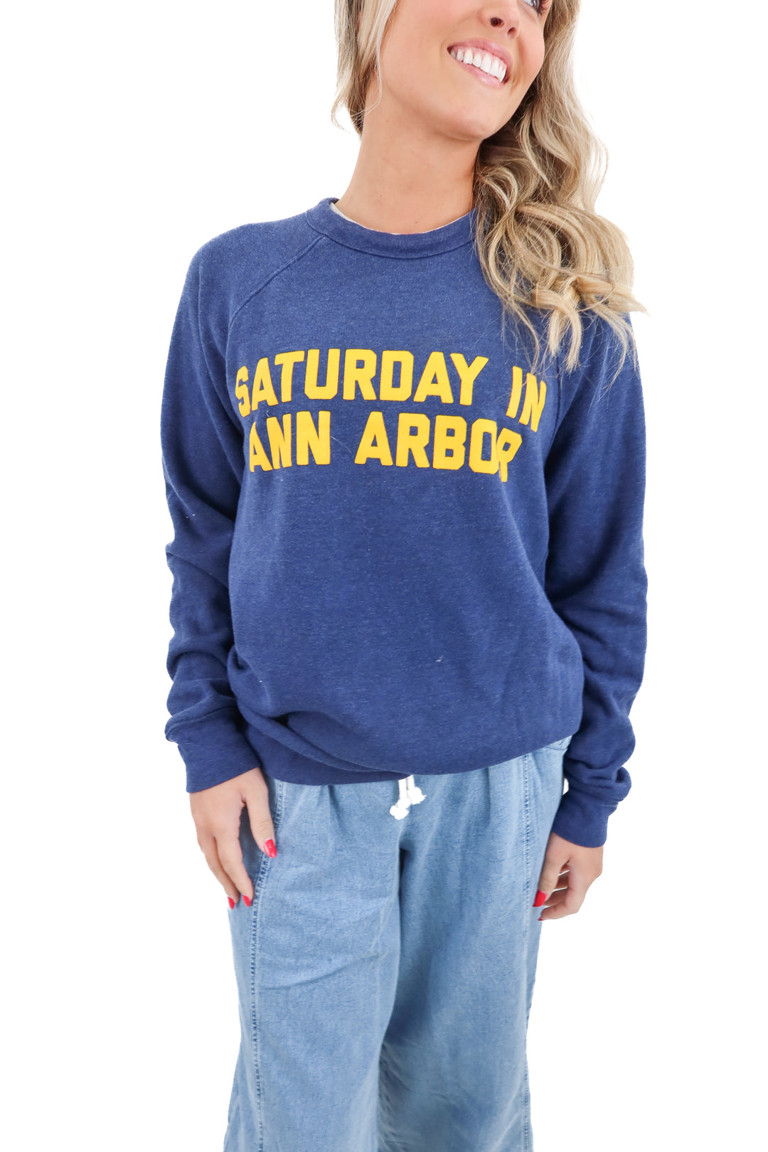 saturday in ann arbor navy crewneck (s)
