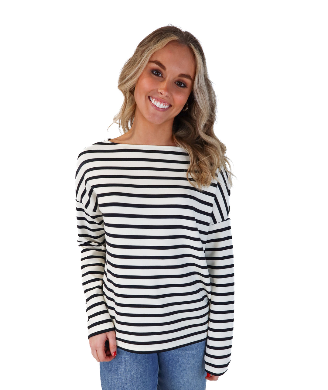 Spanx white/black striped boat neck top (s; retails for $98)