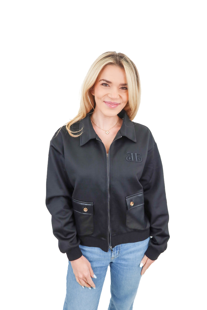 Ellandemm black bomber jacket NWT (S)