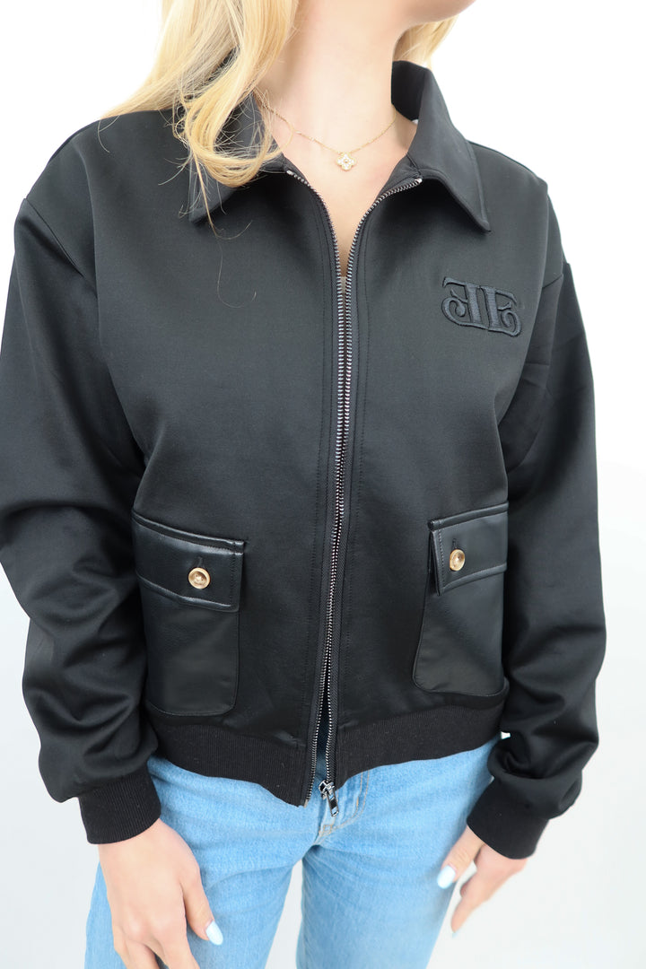 Ellandemm black bomber jacket NWT (S)