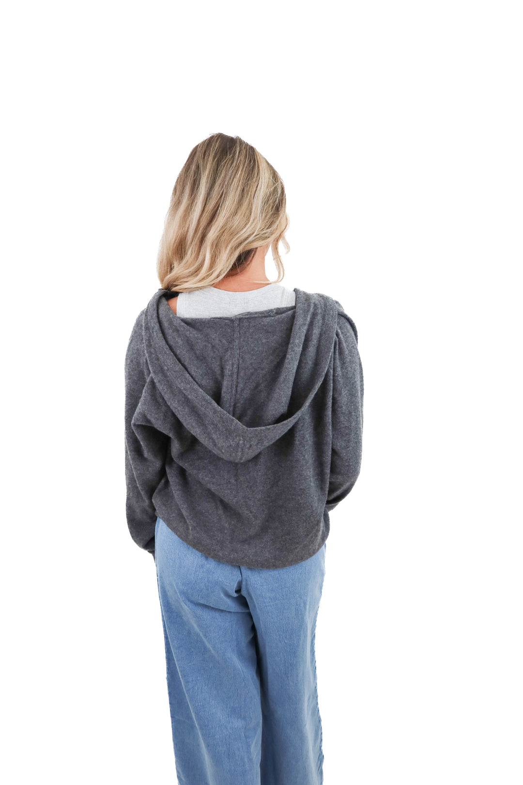 naadam grey cashmere zip up (s; retail $268)