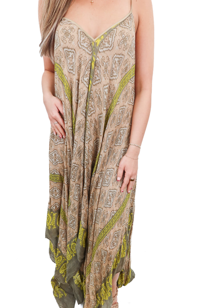 Theodora & Callum pattern linen dress (s; retail $225)