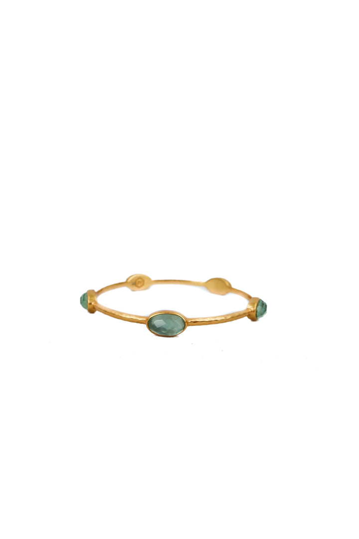 julie vos ivy stone bangle iridescent aquamarine blue (retail $145)