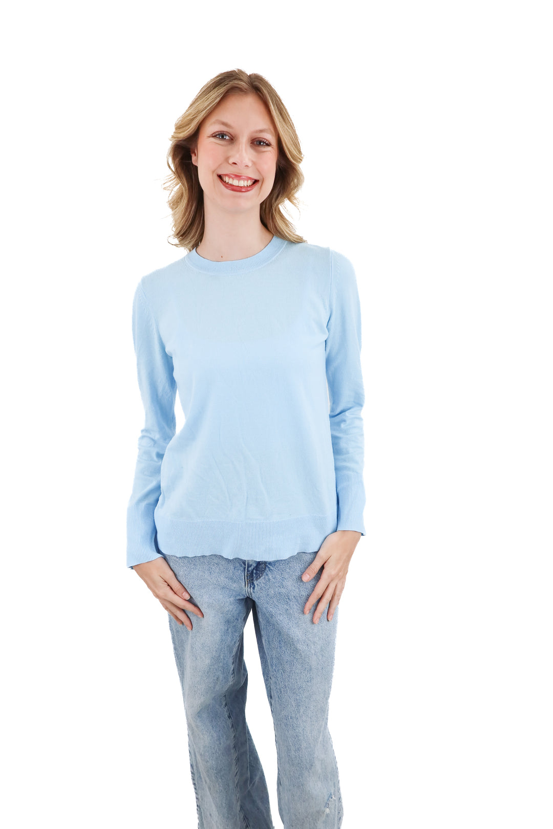 free assembly blue crewneck sweater (m)