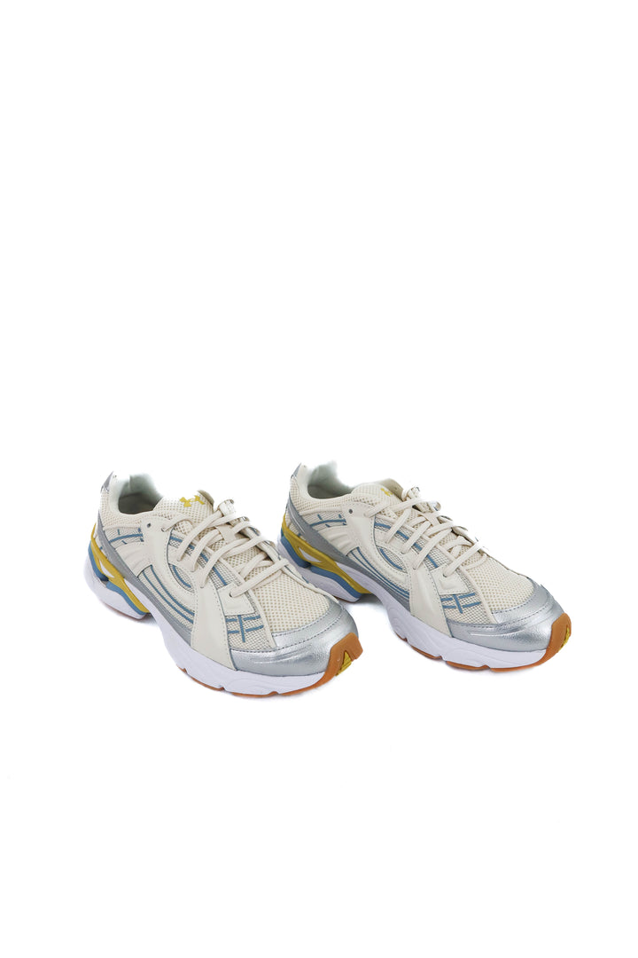 under armour cream blue and yellow sneakers (8.5; retail $115)