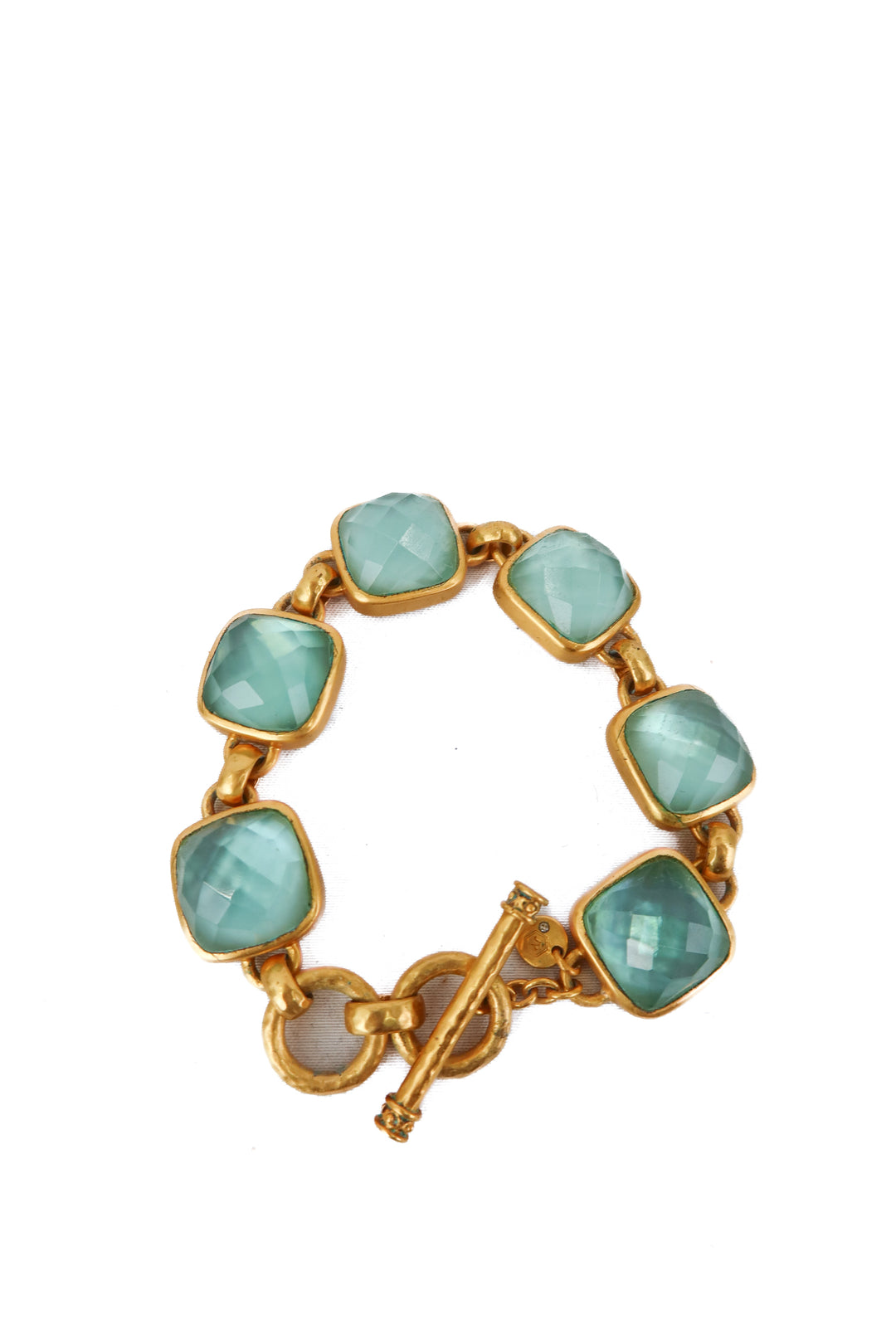 julie vos catalina stone bracelet in iridescent aquamarine blue (retail $375)