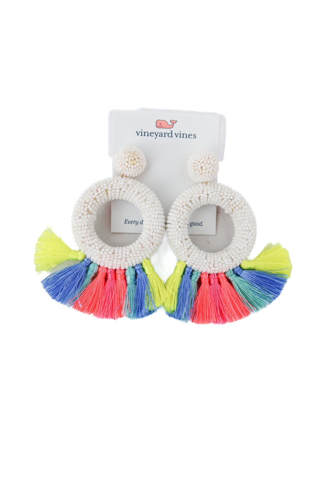 vineyard vines multi colored tassel earrings (OS; retail $68)