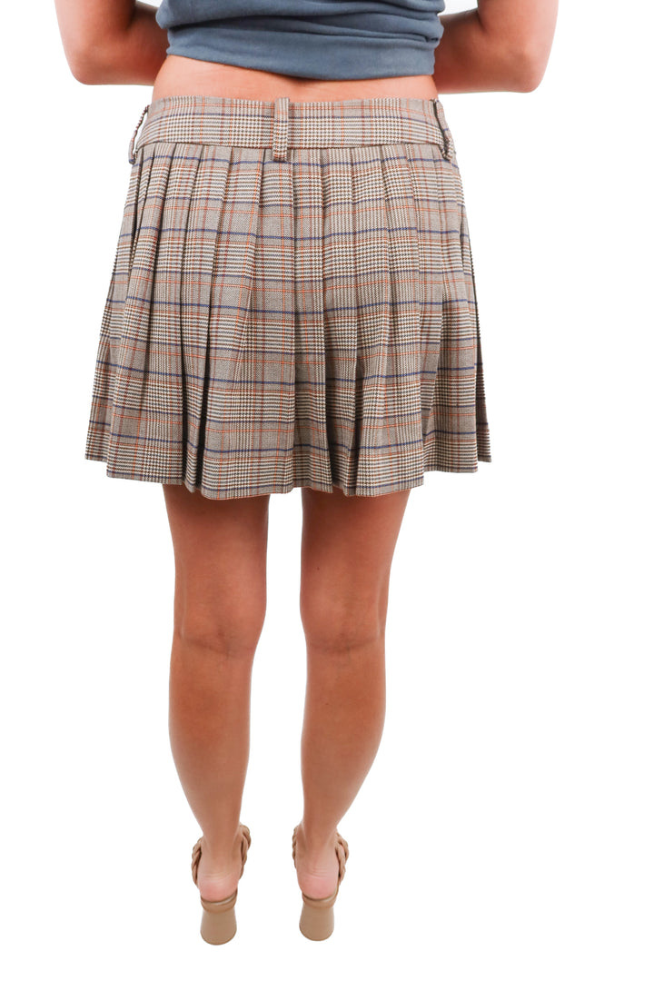 l'academie plaid mini skirt NWT (s; retail $198)