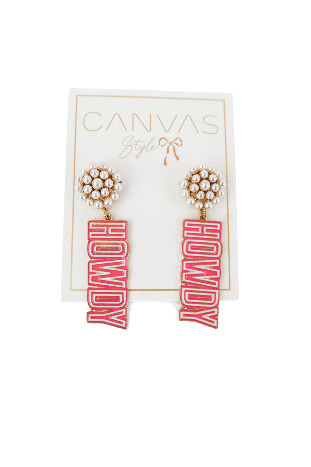 canvas style "howdy" earrings